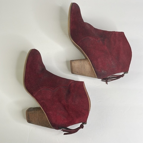 BP “trott” burgundy (ox blood) distressed suede booties size 7.5 - Picture 6 of 7